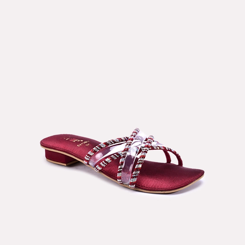 carmina maroon fancy slippers