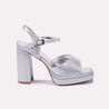 casey women silver high heel sandals