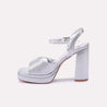 casey silver high heel sandals for women