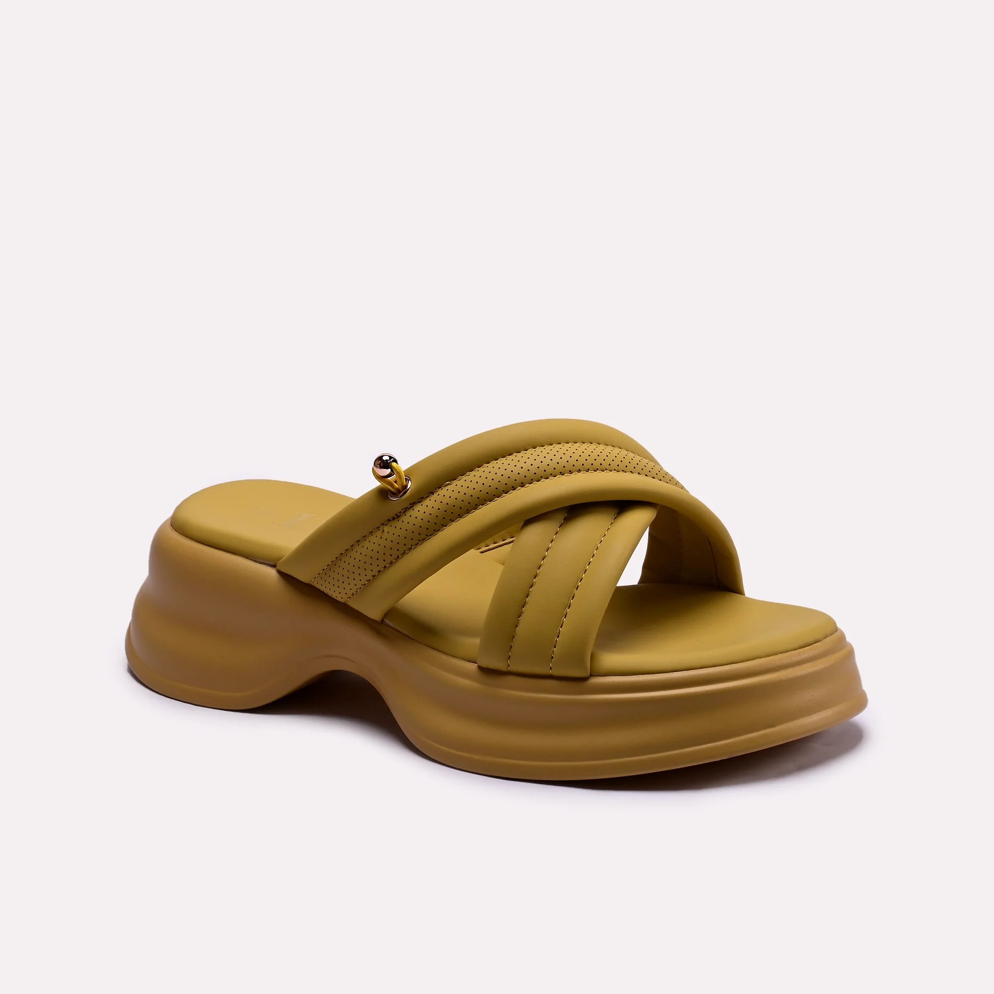 cathy mustard womens chunky slippers