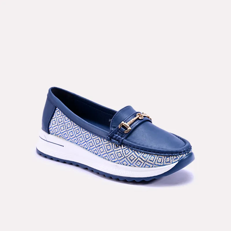 cecilia blue fancy loafer pumps