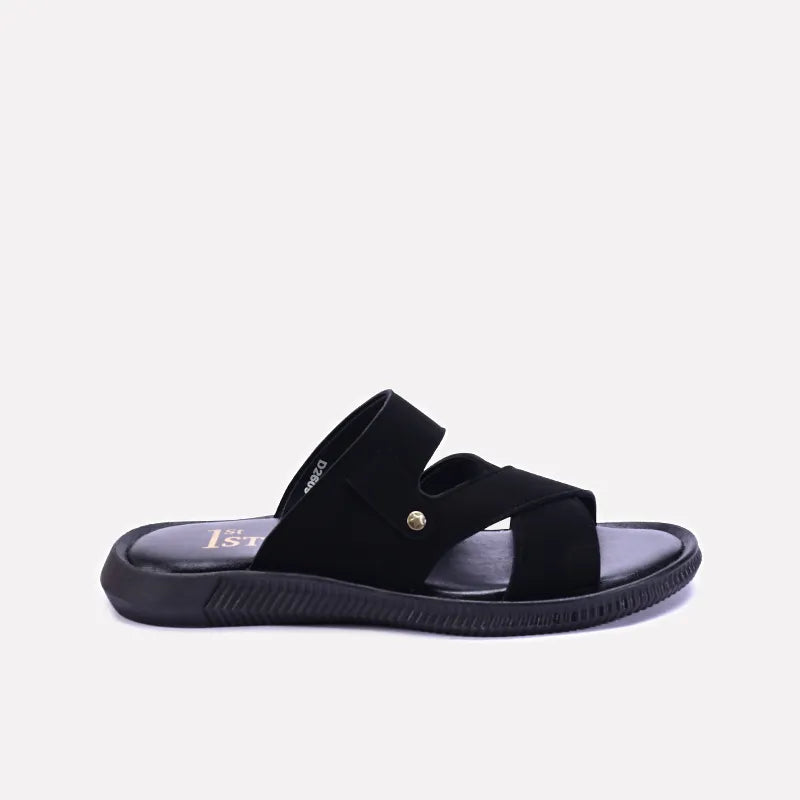 cedric mens black casual slippers