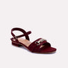 celeste maroon fancy sandals