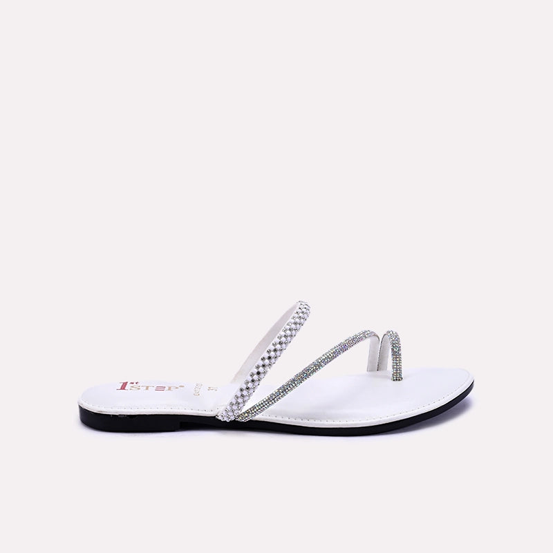 claremont womens white fancy slippers