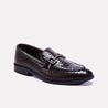 clarence horsebit maroon crocodile formal loafers