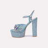 clementine blue high heel sandals for women