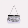 cora silver clutch front