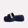 cora blue chunky slippers for women