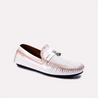 crispin white perforated tassel loafers