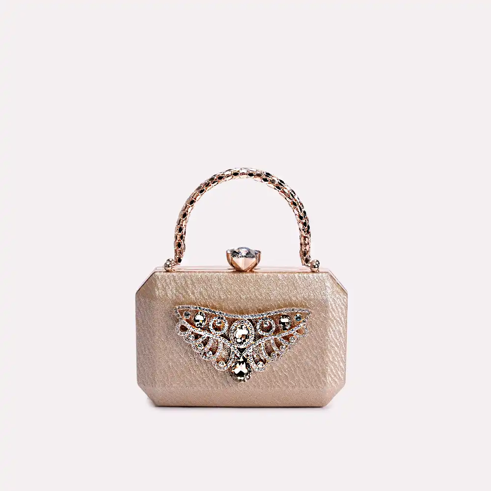 daisy gold clutch front