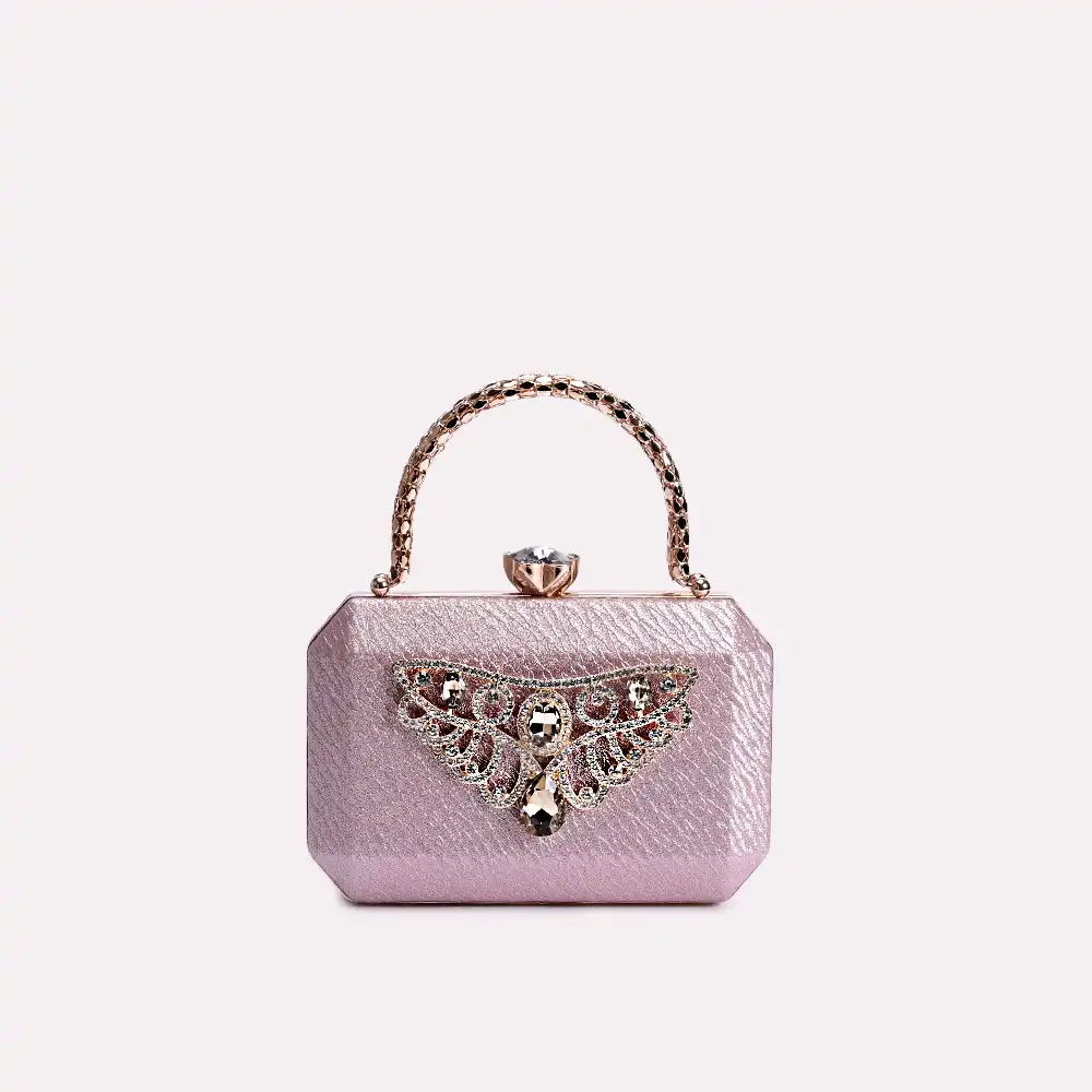 daisy pink clutch front