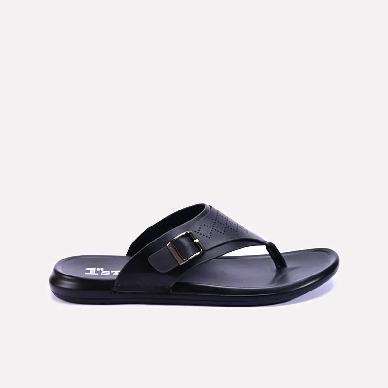 dalton mens black flip flops