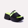 delevingne green chunky casual slippers