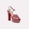 delilah red high heel sandals