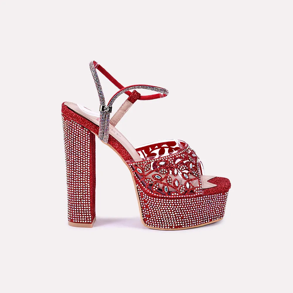 delilah women red high heel sandals