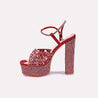 delilah red high heel sandals for women