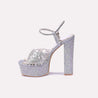 delilah silver high heel sandals for women