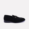 denzel men black velvet formal shoes