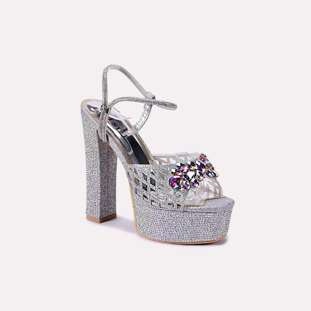 diana silver high heel sandals