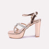 diane peach bridal heel sandals for women