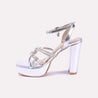 diane silver bridal heel sandals for women