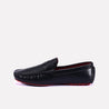 duncan black textured penny loafers for men