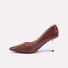 eastwick pointed heel brown court shoes for womens