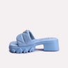 eden blue chunky slippers for women