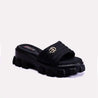 eleanor black chunky slippers