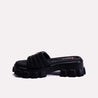 eleanor black chunky slippers for women