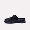 elena black platform slides for women