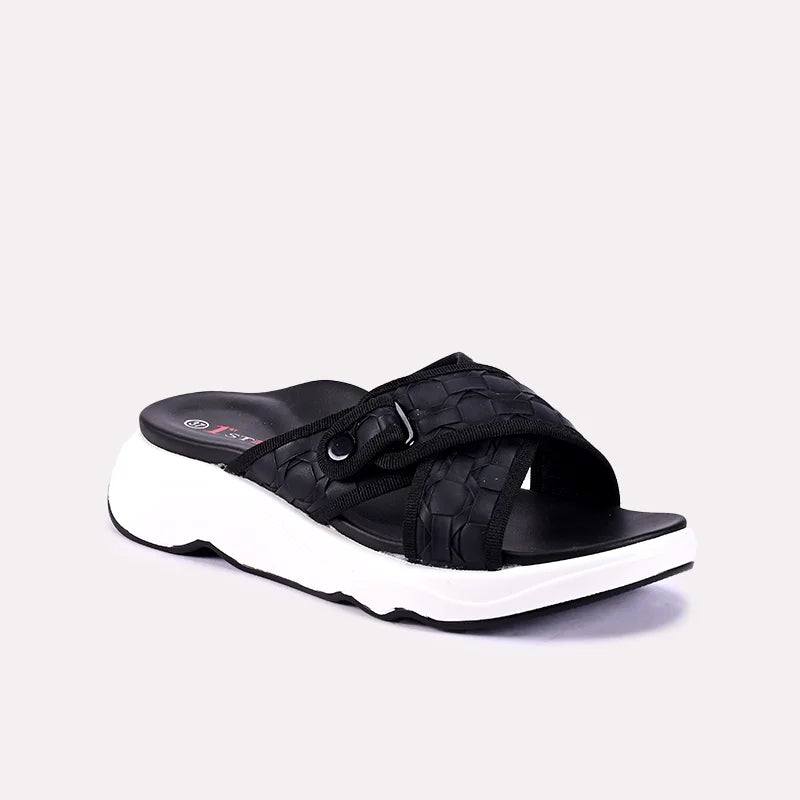 elspeth black comfy slippers