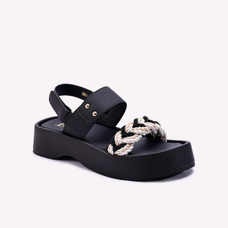 emerlia black chunky casual sandals