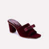 emmeline maroon block heel casual slippers