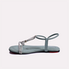 emmie light green flat sandals