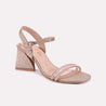 emmy peach block heel sandals for women