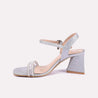 emmy silver block heel sandals for women