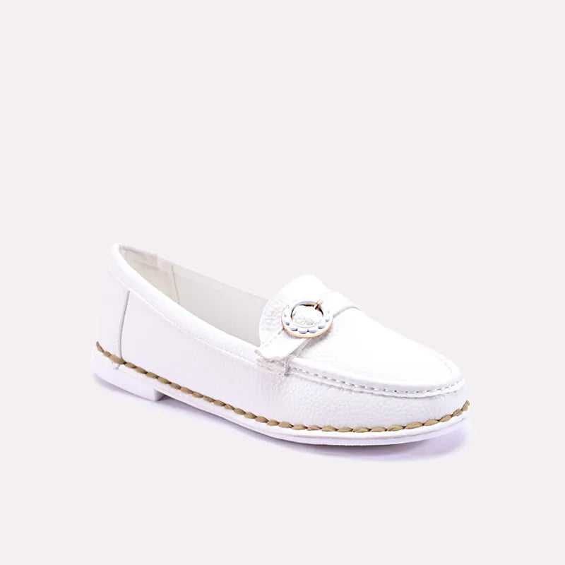 estelle white fancy loafer pumps