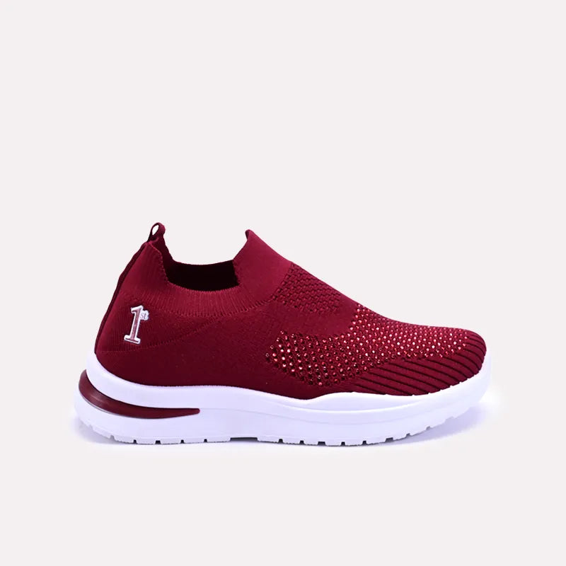 ethelinda womens maroon slip on sneakers