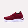 ethelinda maroon slip on sneakers for women