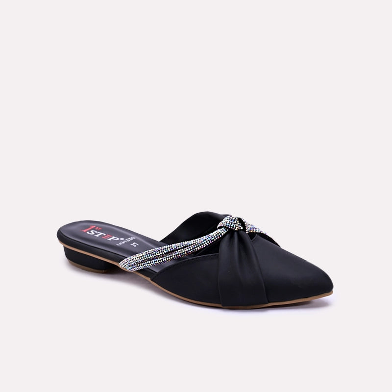 Evadne Black Fancy Mules