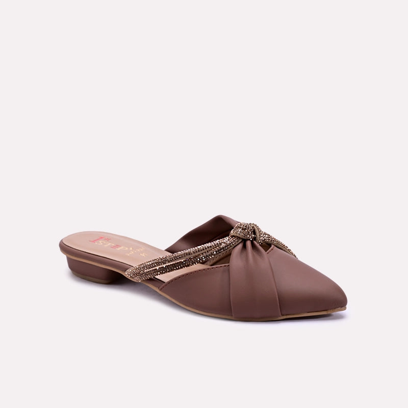 Evadne Brown Fancy Mules