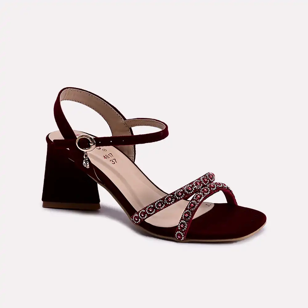 evelyn maroon bridal sandals