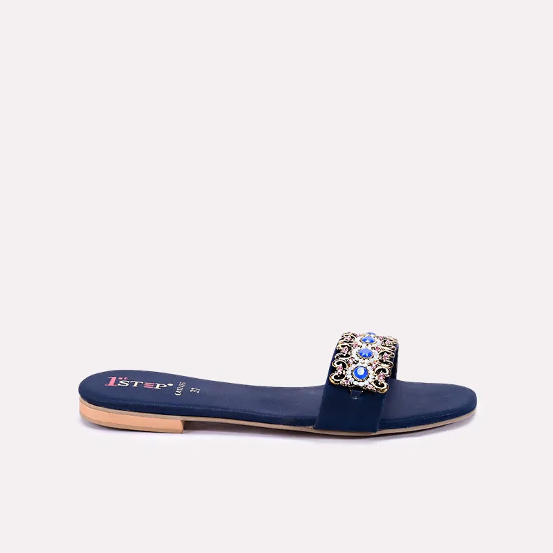 fable womens blue fancy slippers