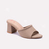 Fawn Block Heel Casual Slippers