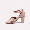 fenella peach block heel fancy sandalsfor women