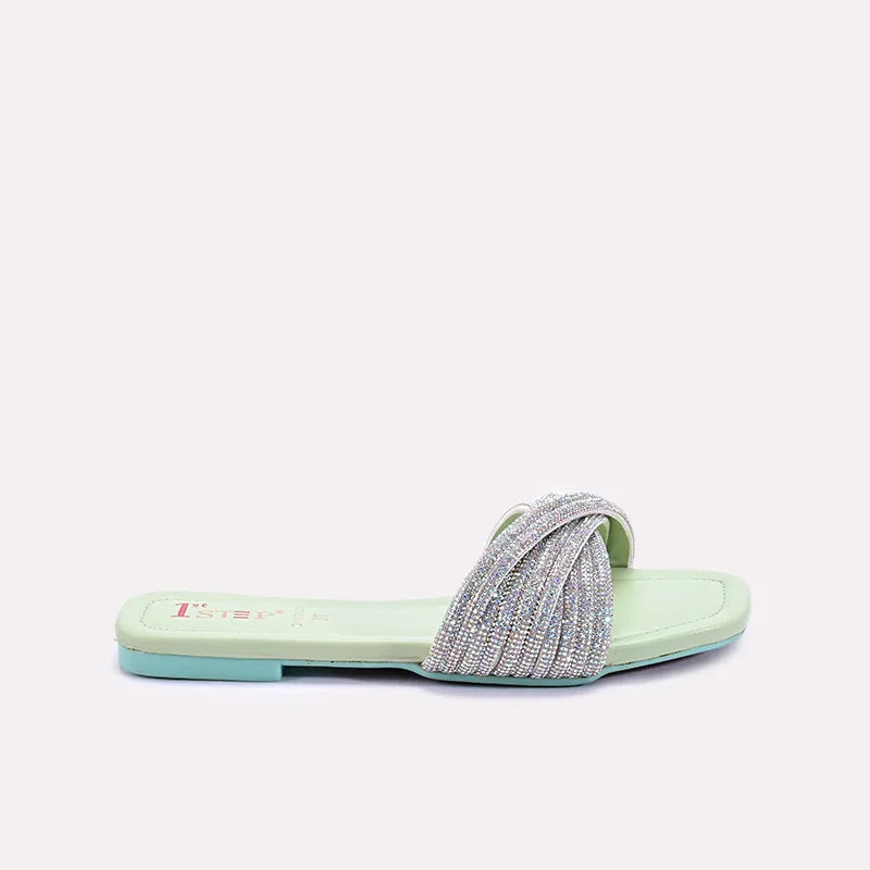 flare womens green fancy slides