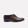 fleck mens brown textured derby shoes