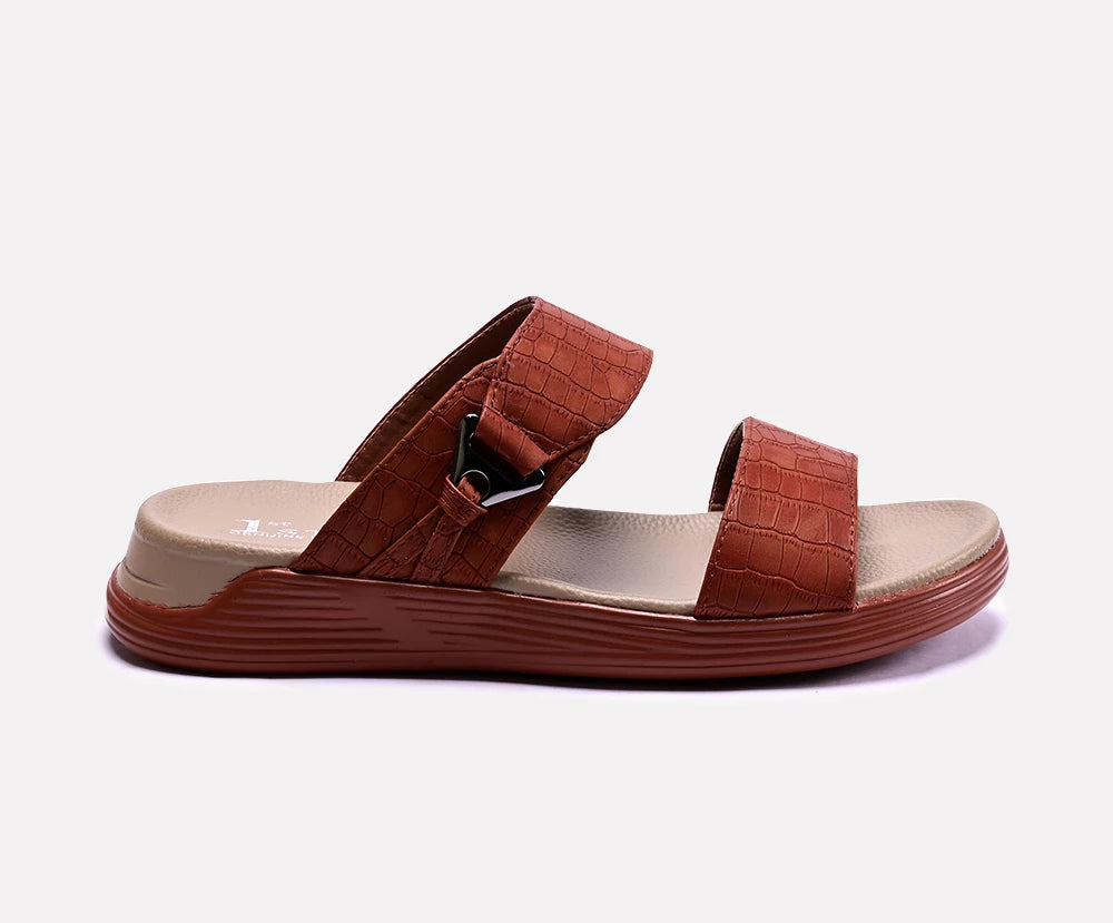 flexi brown men casual slippers