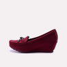 francesca maroon casual pumps for womens